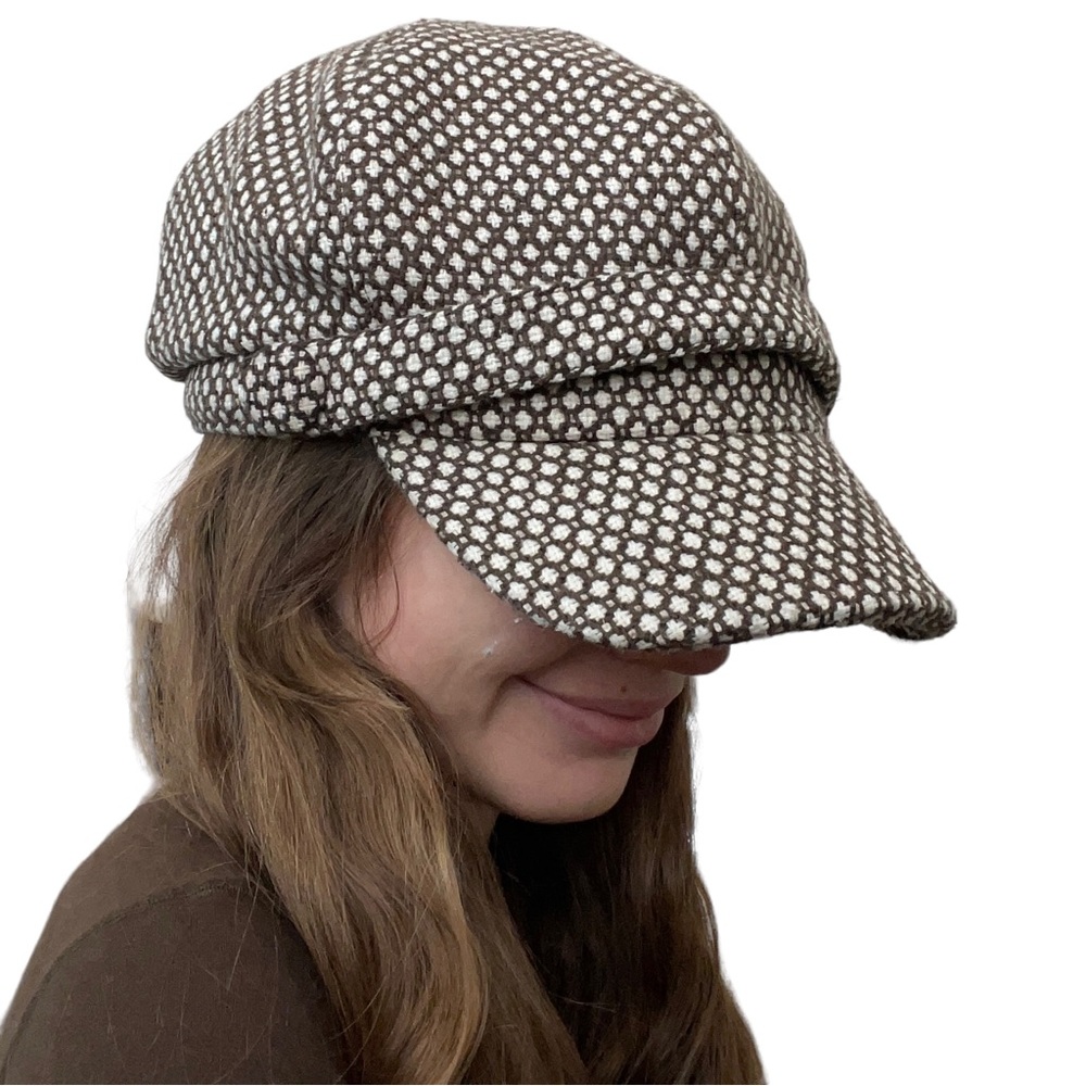 Vintage Brown Y2K Autumnal Downtown Girl Dark Academia Baker Boy Paper Boy Hat
